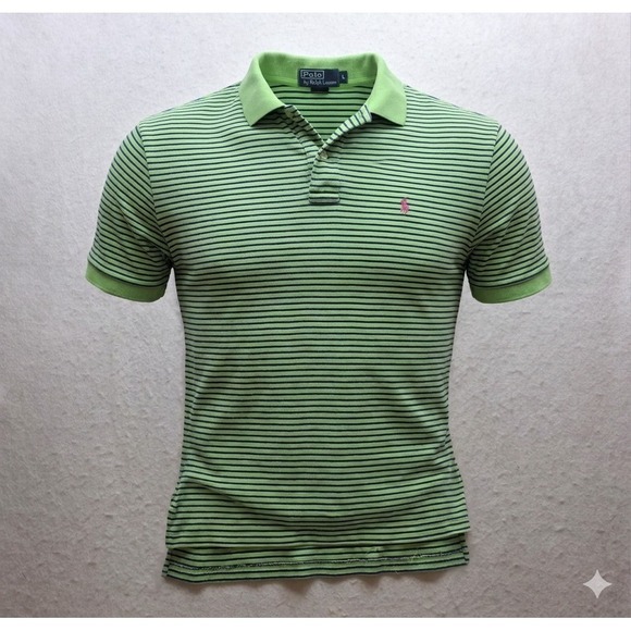 Polo Ralph Lauren Other - Polo Ralph Lauren Men's Green w Blue White Micro Stripes Polo Golf Shirt. Size L